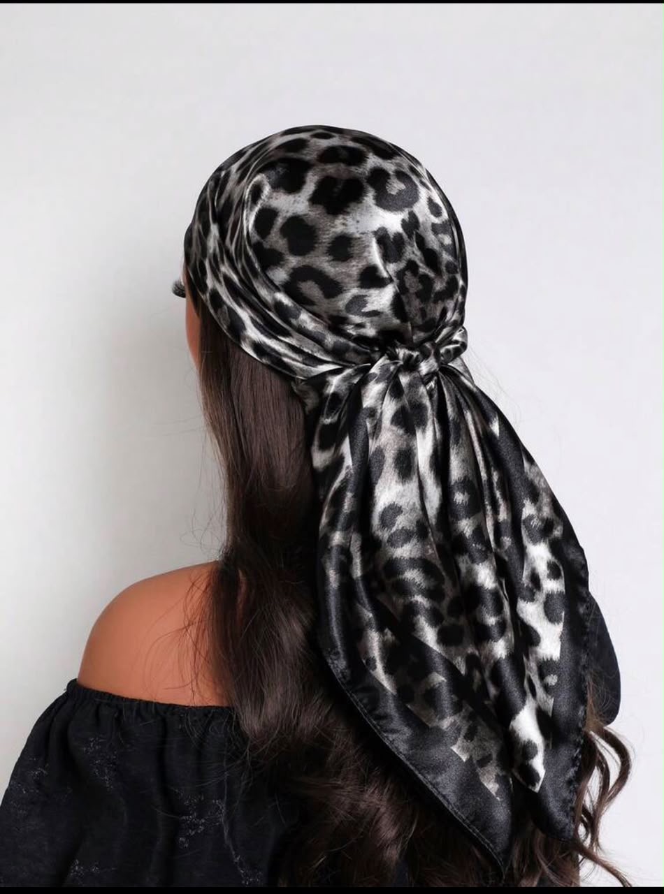 Foulard Satin imprimé- Style Turban