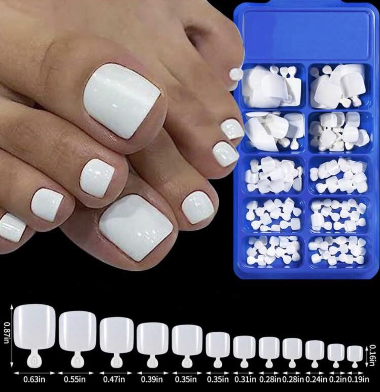 Faux Ongles de Pieds - 10 Pièces