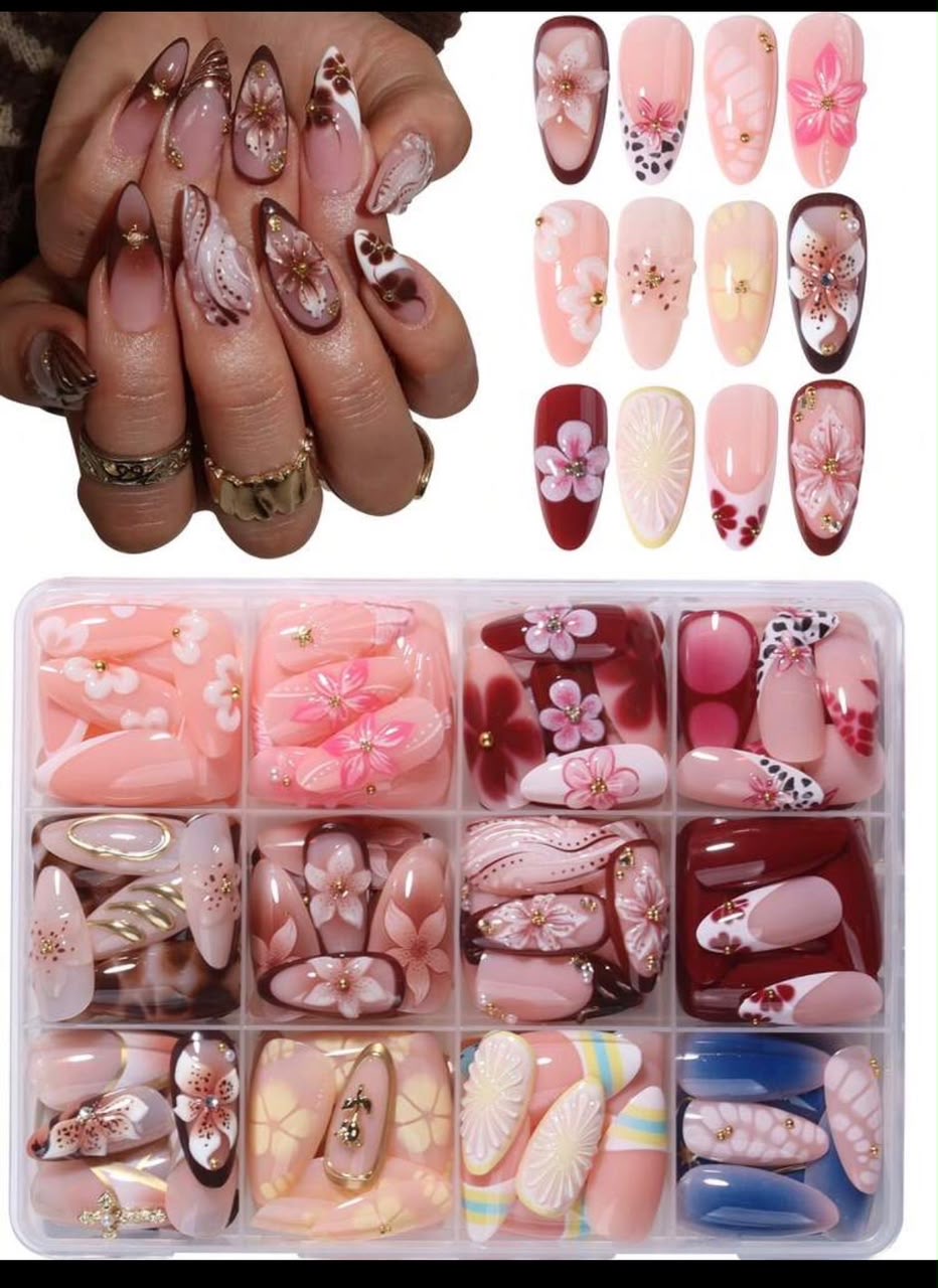 Faux ongles Fantaisie Fleurs & Perles