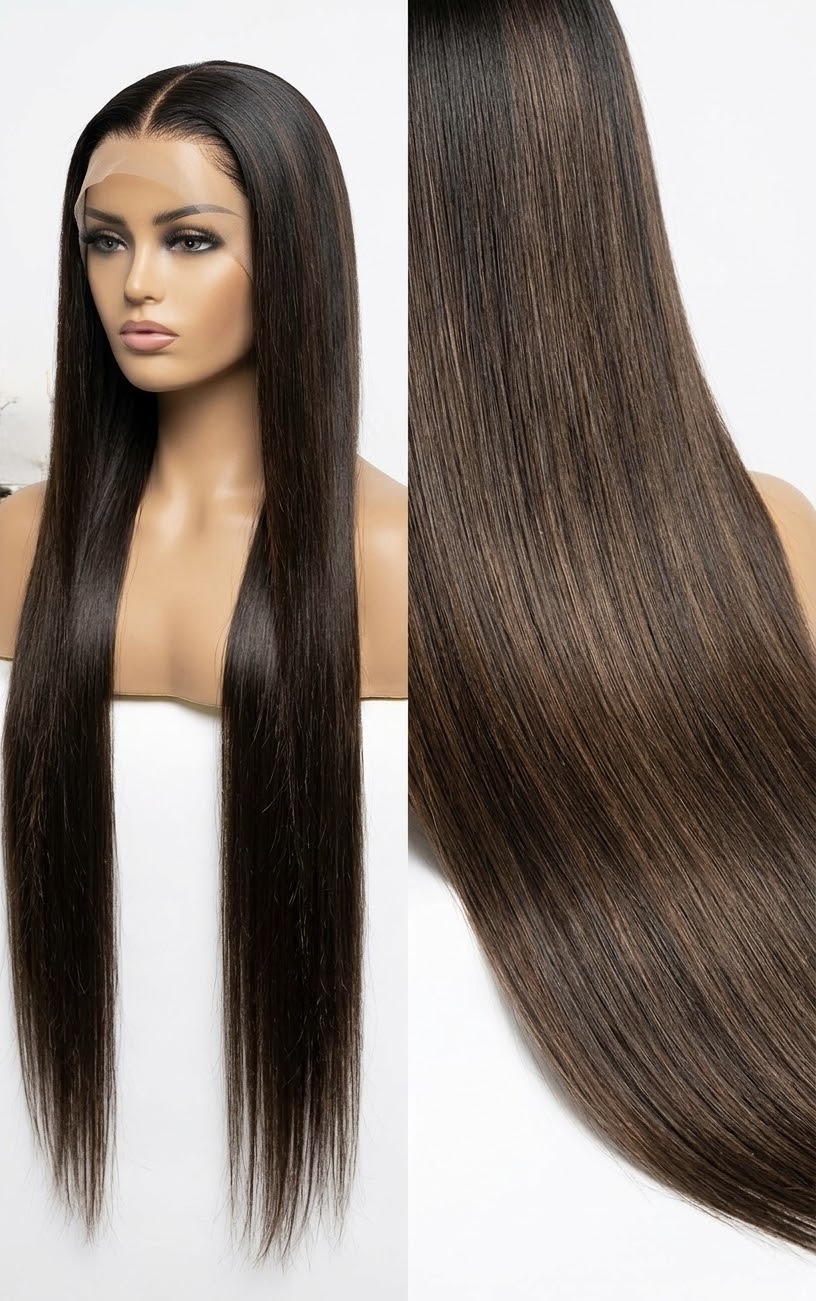 Perruque Lace Front lisse extra longue - 30 pouces